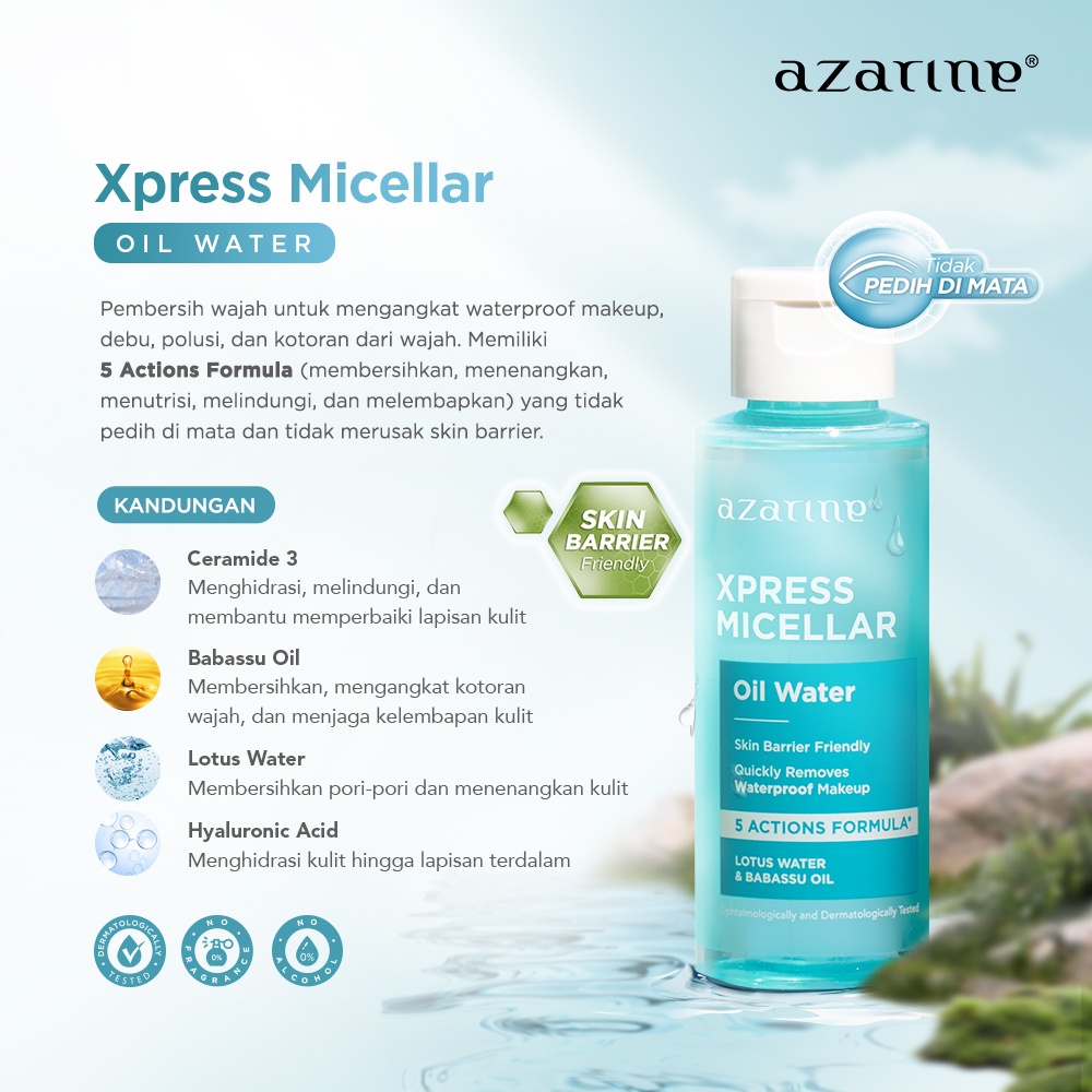 Azarine Xpress Micellar Oil Water 90ml (Biru)