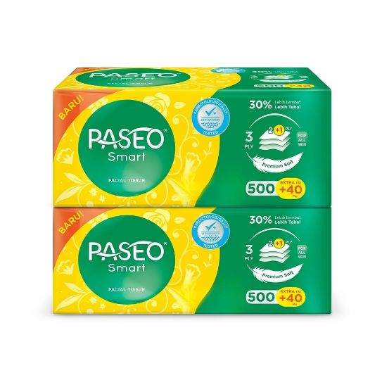 (Isi 2) Paket Bundling Tissue Paseo SMART Facial 500+40ply