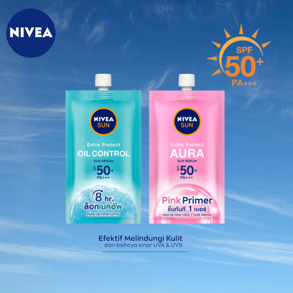 Nivea Sun Extra Protect Sun Serum SPF50 PA+++ 7ml - Aura Pink Primer