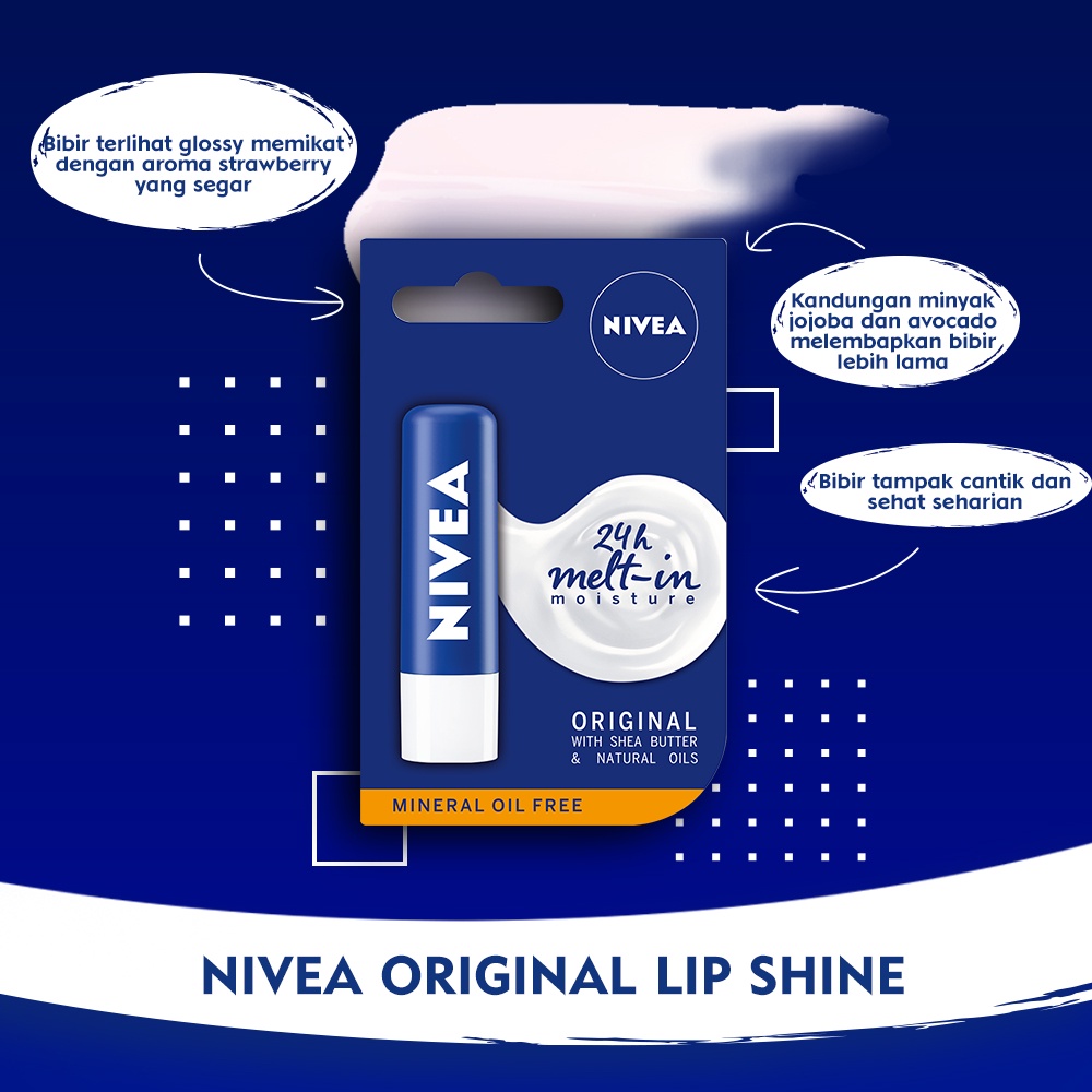 Nivea Caring Lip Balm - Original Care (Biru)