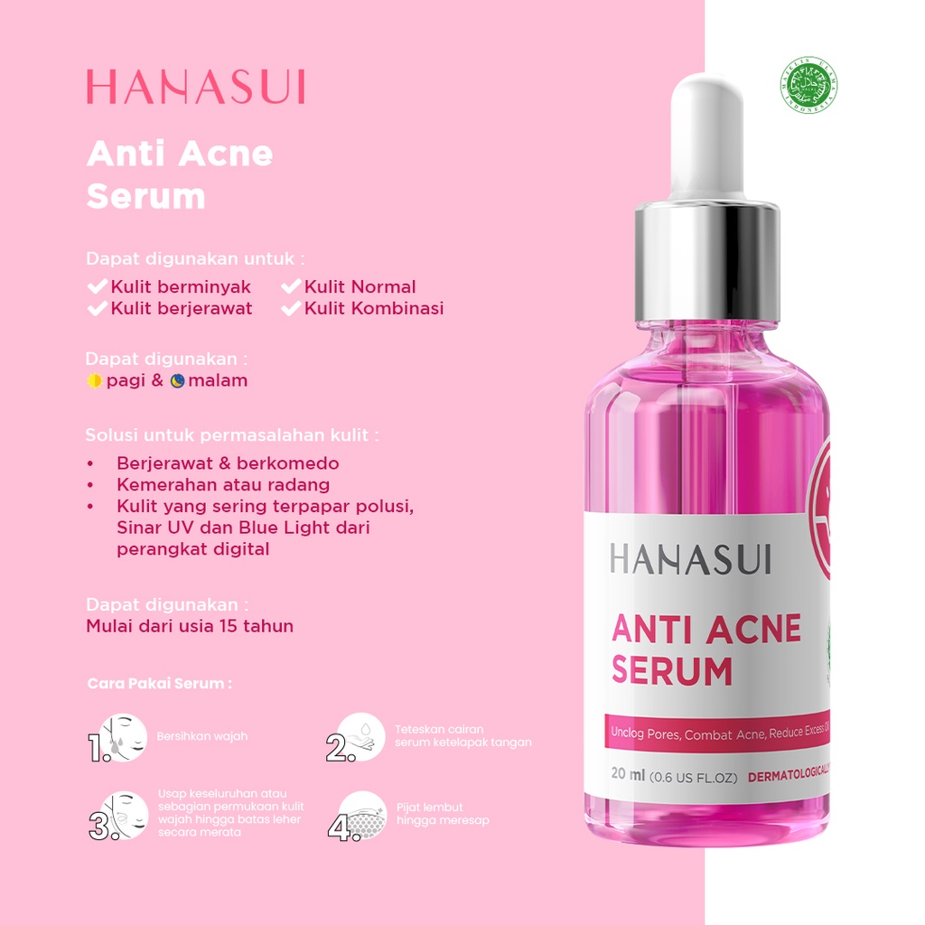 HANASUI Serum Anti Acne 20ml Renew (Pink)