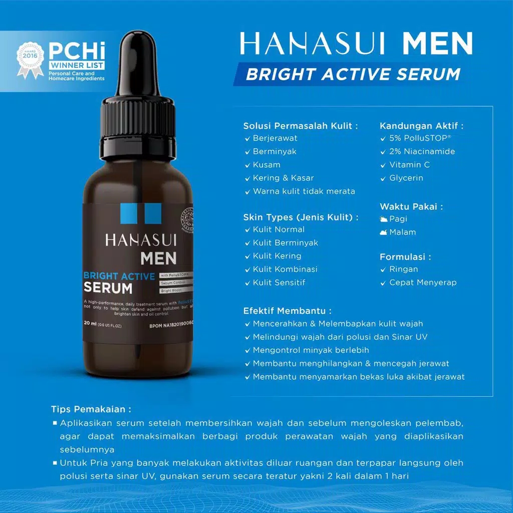 HANASUI Men Bright Active Serum 20ml