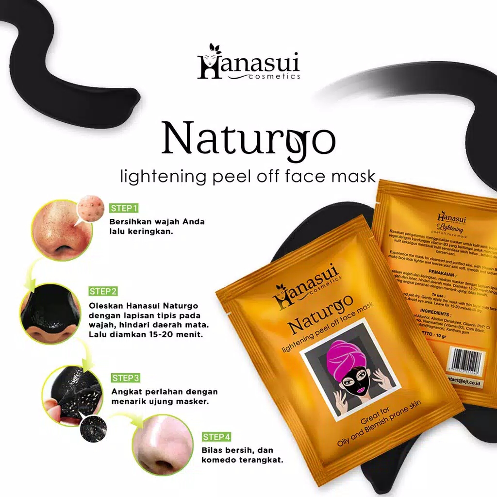 HANASUI Naturgo Black Peel Off Mask 10gr (Komedo)