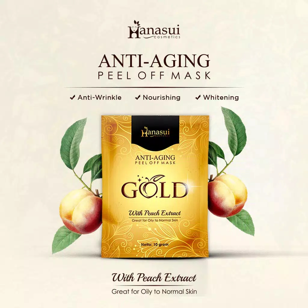 HANASUI Peel Off Mask GOLD 10gr (Anti Aging) 