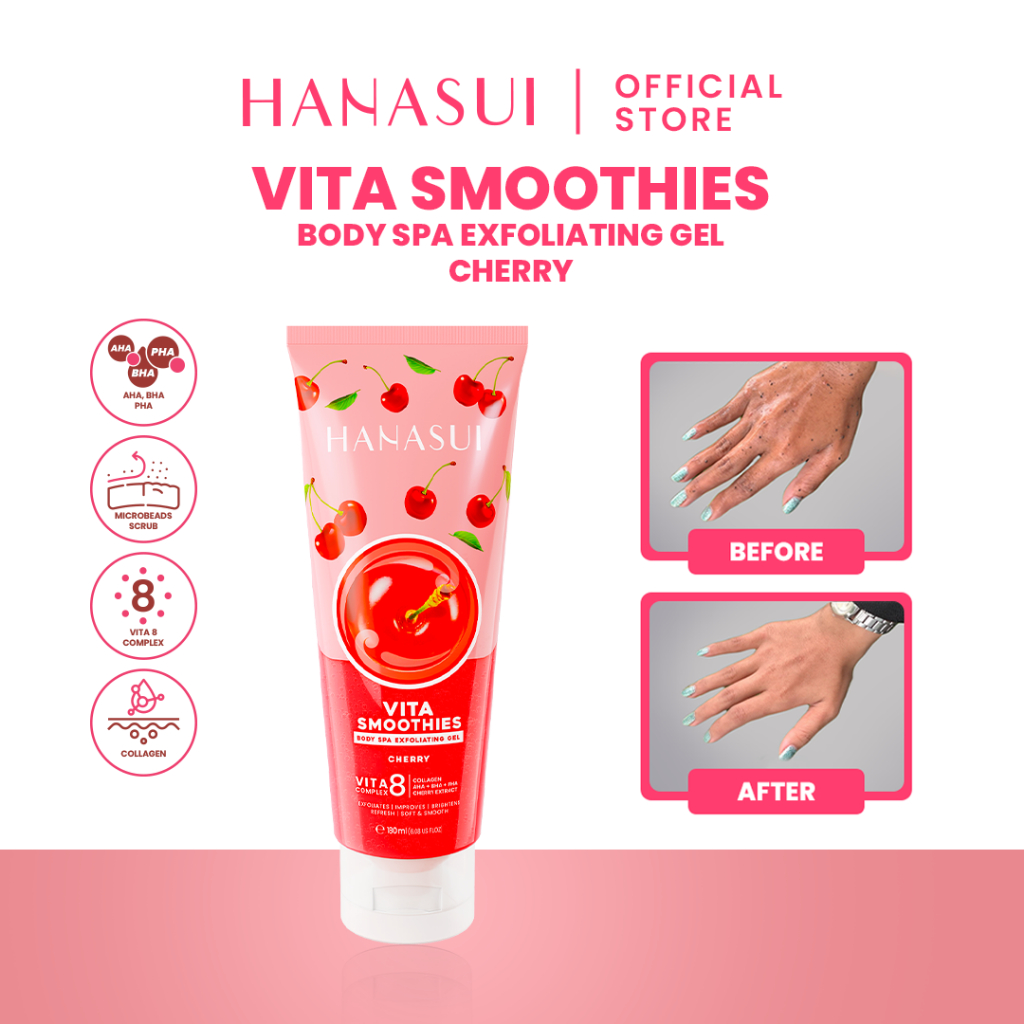 Hanasui Vita Smoothies Body Spa Exfoliating Gel 180ml - Cherry Hanasui Vita Smoothies Body Spa Exfoliating Gel 180ml - Cherry