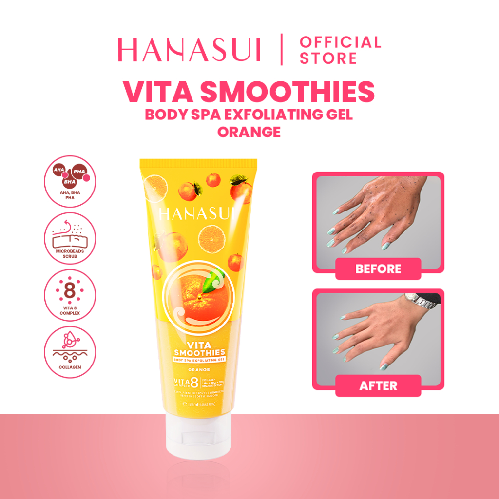Hanasui Vita Smoothies Body Spa Exfoliating Gel 180ml - Orange Hanasui Vita Smoothies Body Spa Exfoliating Gel 180ml - Orange