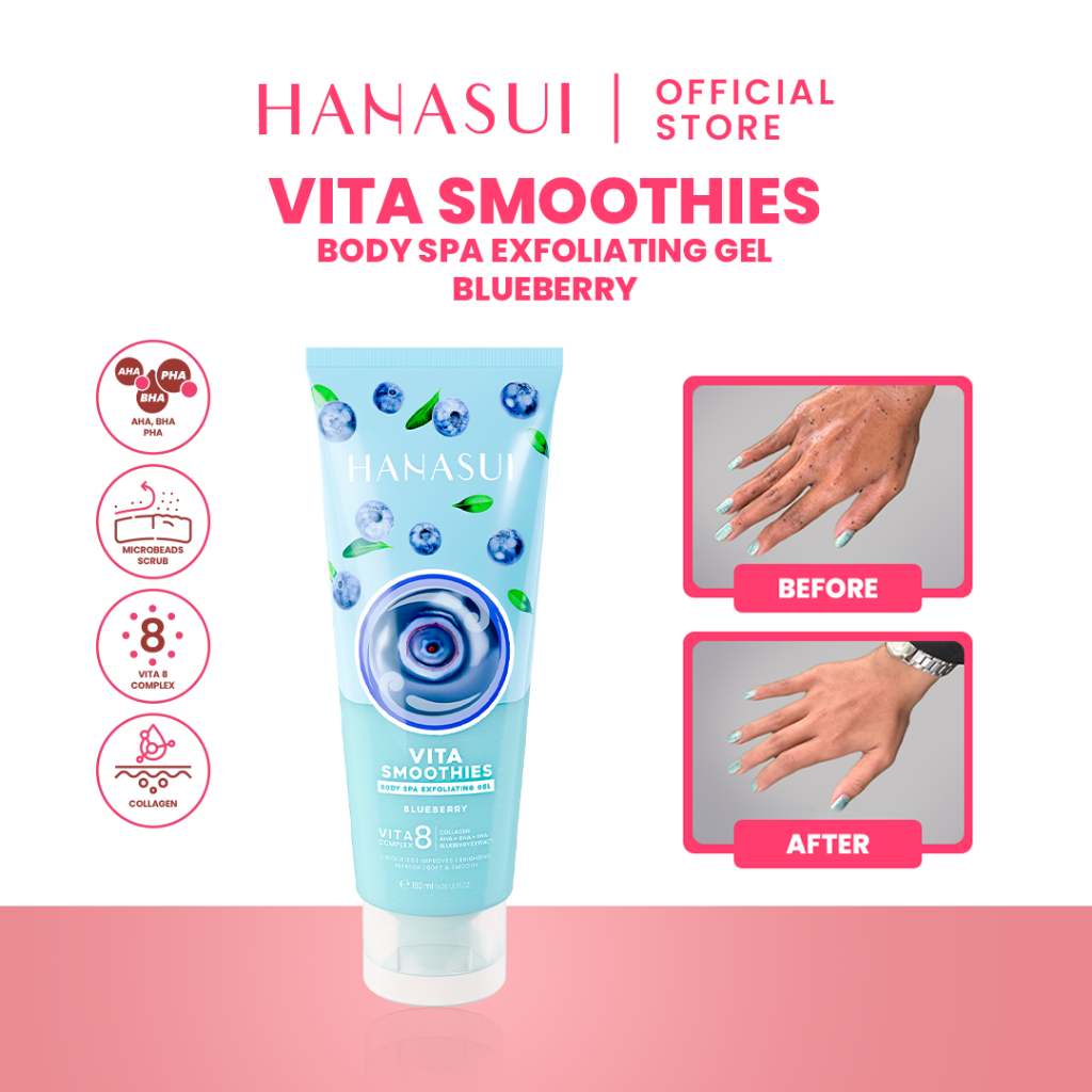 Hanasui Vita Smoothies Body Spa Exfoliating Gel 180ml - Blueberry Hanasui Vita Smoothies Body Spa Exfoliating Gel 180ml - Blueberry