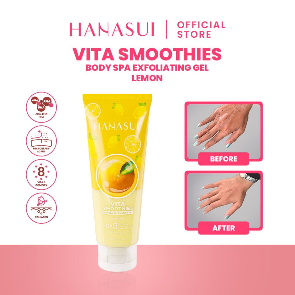 Hanasui Vita Smoothies Body Spa Exfoliating Gel 180ml - Lemon Hanasui Vita Smoothies Body Spa Exfoliating Gel 180ml - Lemon