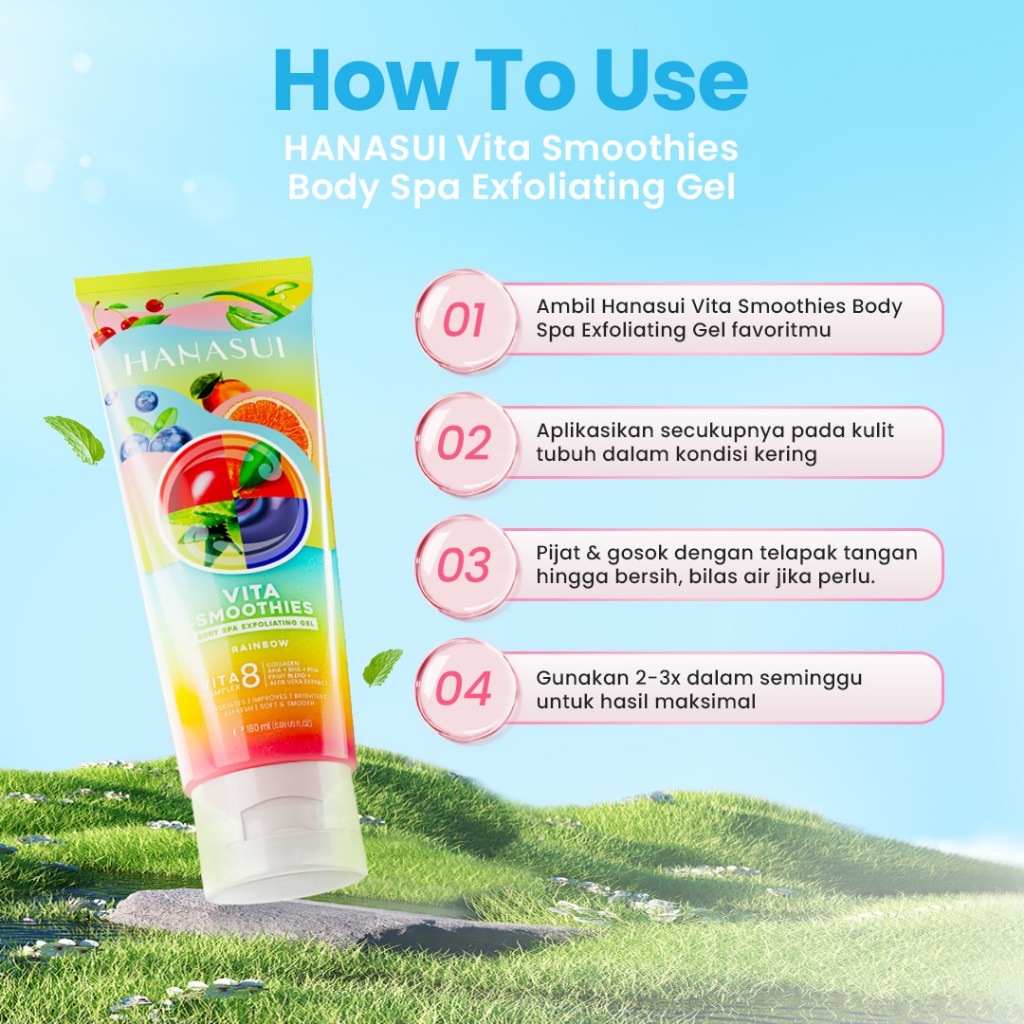 Hanasui Vita Smoothies Body Spa Exfoliating Gel 180ml - Rainbow