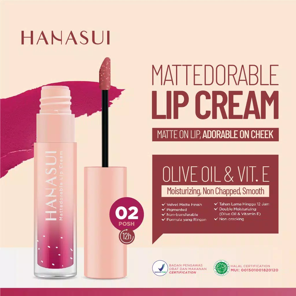 HANASUI Mattedorable Lip Cream 02 POSH