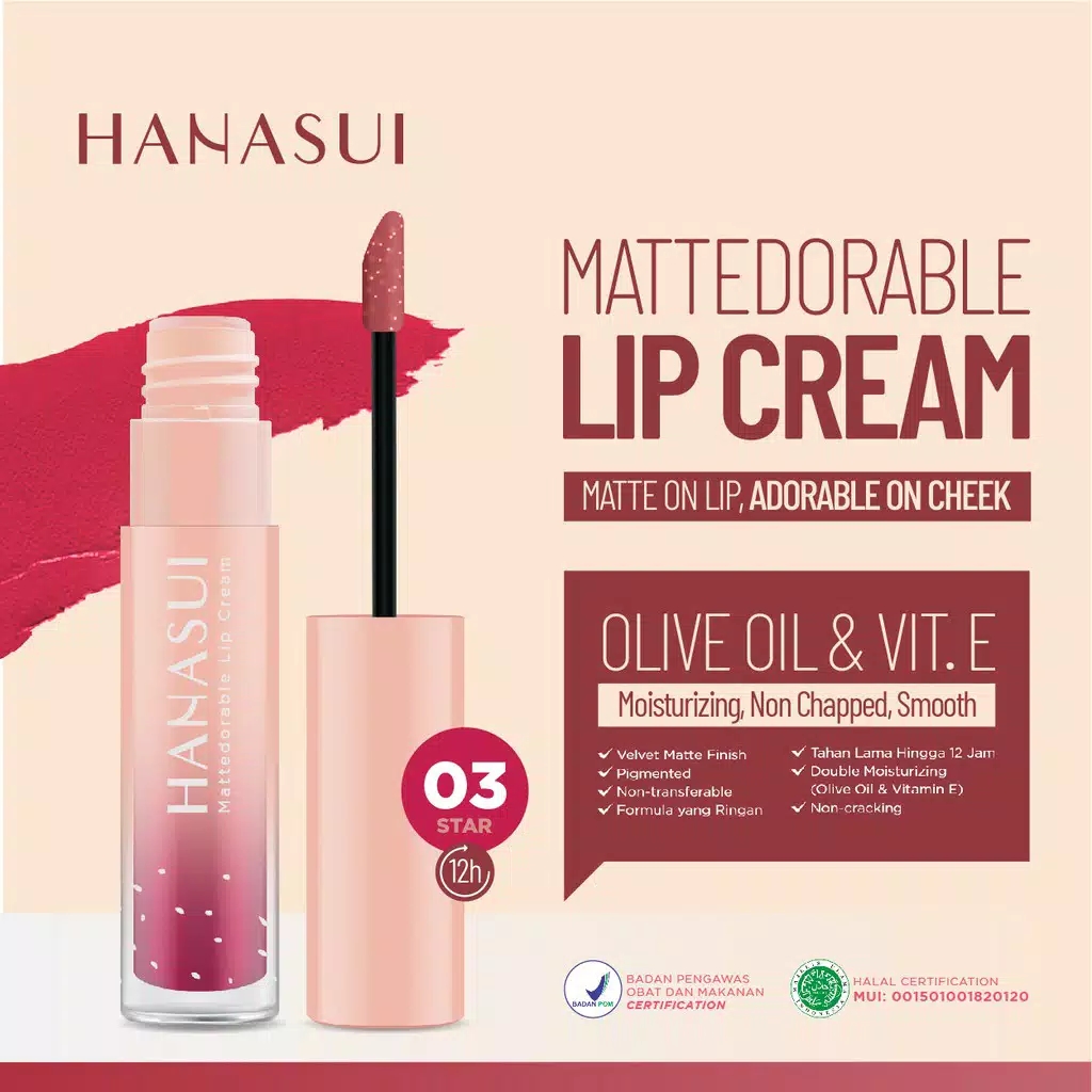 HANASUI Mattedorable Lip Cream 03 STAR