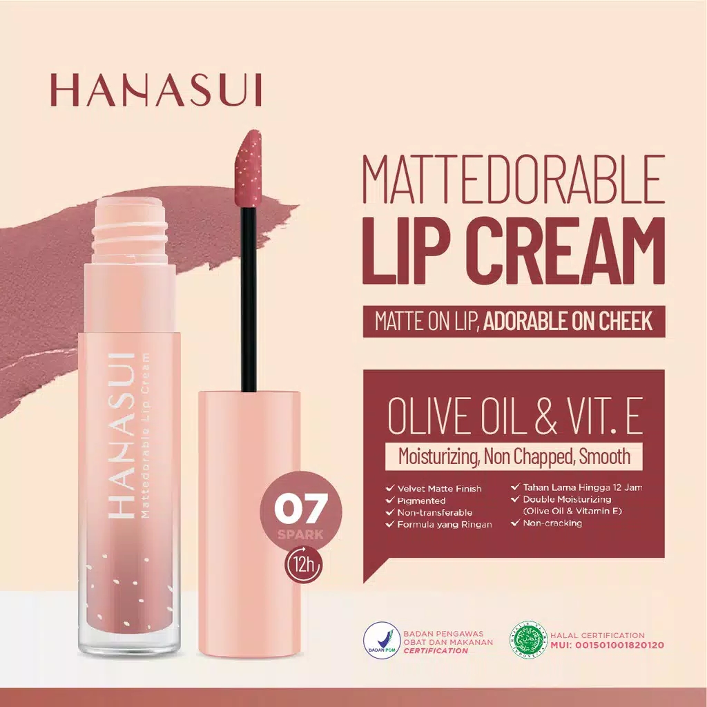 HANASUI Mattedorable Lip Cream 07 SPARK