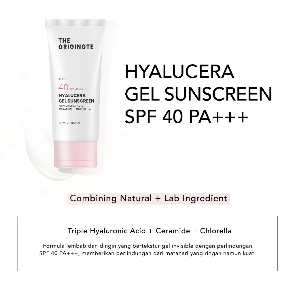The Originote Sunscreen Gel 30ml - Hyalucera SPF40 PA+++
