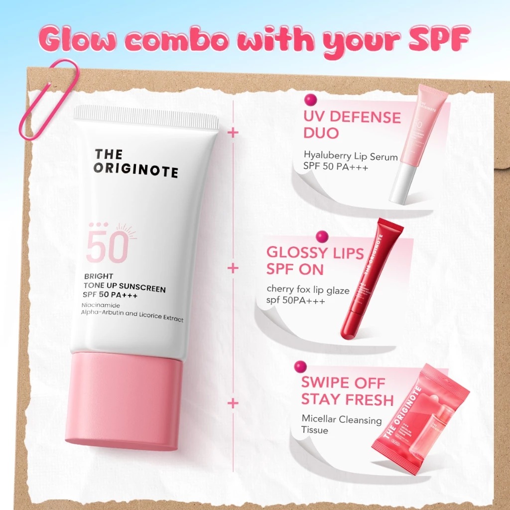 The Originote Bright Tone Up Sunscreen SPF50 PA+++ 25ml