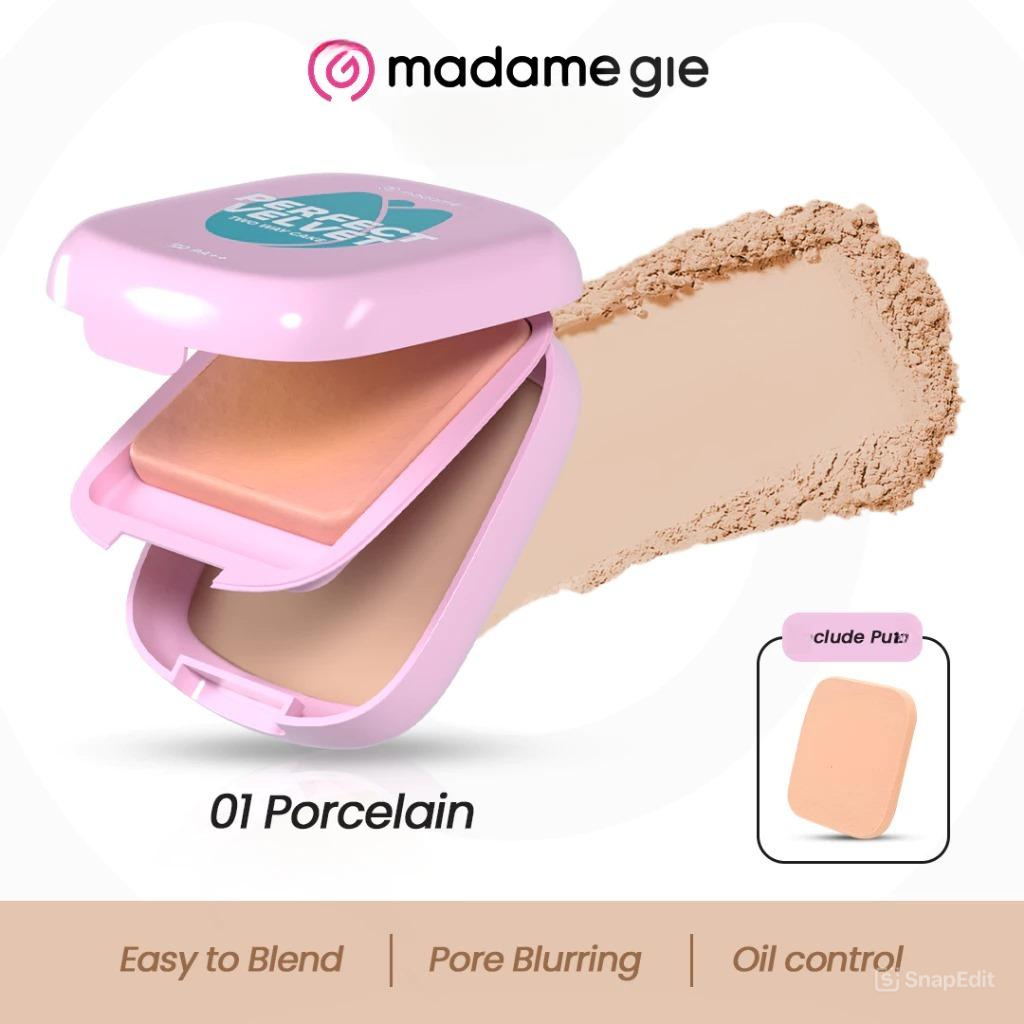 Madame Gie Perfect Velvet SPF30 PA++ Two Way Cake - 01 Porcelain