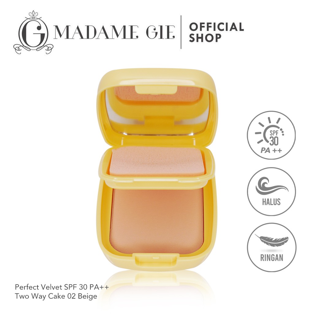 Madame Gie Perfect Velvet SPF30 PA++ Two Way Cake - 02 Beige
