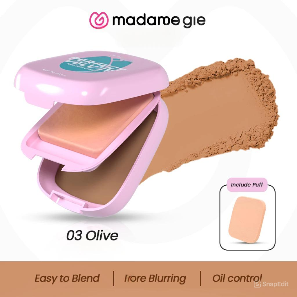 Madame Gie Perfect Velvet SPF30 PA++ Two Way Cake - 03 Olive