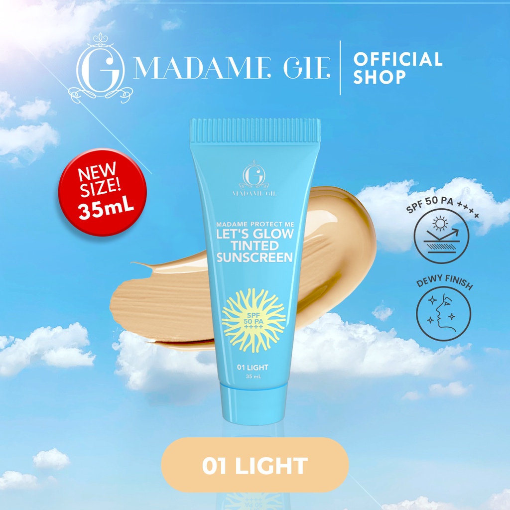 Madame Gie Protect Me Lets Glow Tinted Sunscreen SPF50 PA+++ 35ml - 01 Light