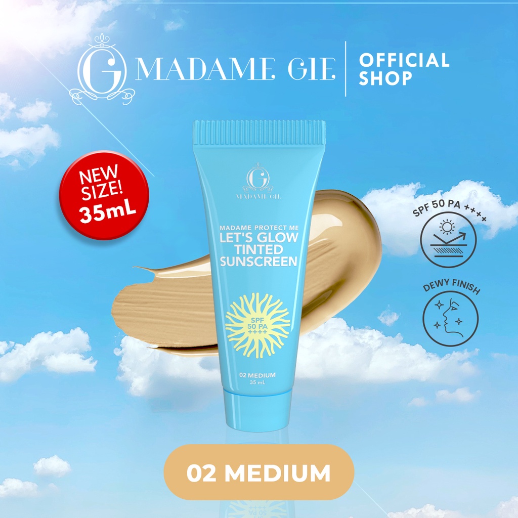 Madame Gie Protect Me Lets Glow Tinted Sunscreen SPF50 PA+++ 35ml - 02 Medium