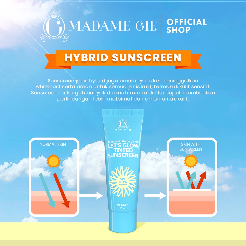 Madame Gie Protect Me Lets Glow Tinted Sunscreen SPF50 PA+++ 35ml - 02 Medium