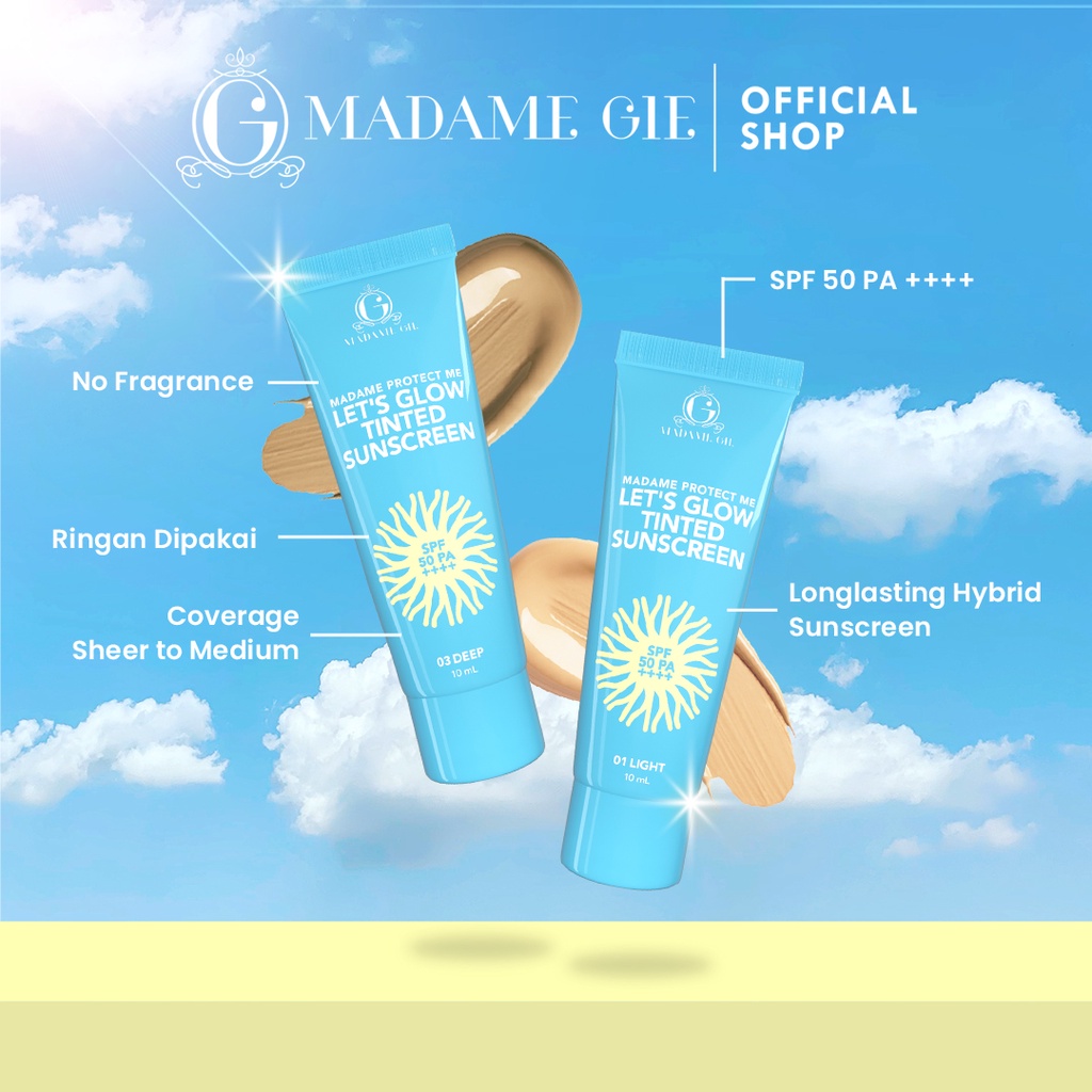 Madame Gie Protect Me Lets Glow Tinted Sunscreen SPF50 PA+++ 35ml - 02 Medium