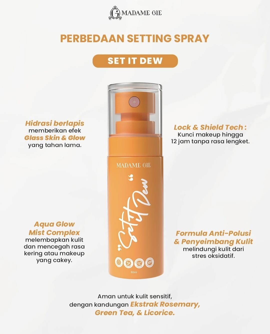 Madame Gie Set It Dew Setting Spray 50ml Madame Gie Set It Dew Setting Spray 50ml