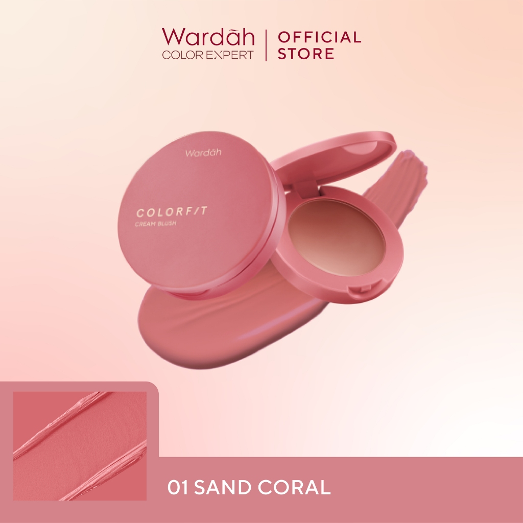 Wardah Colorfit Cream Blush 3gr - 01 Sand Coral