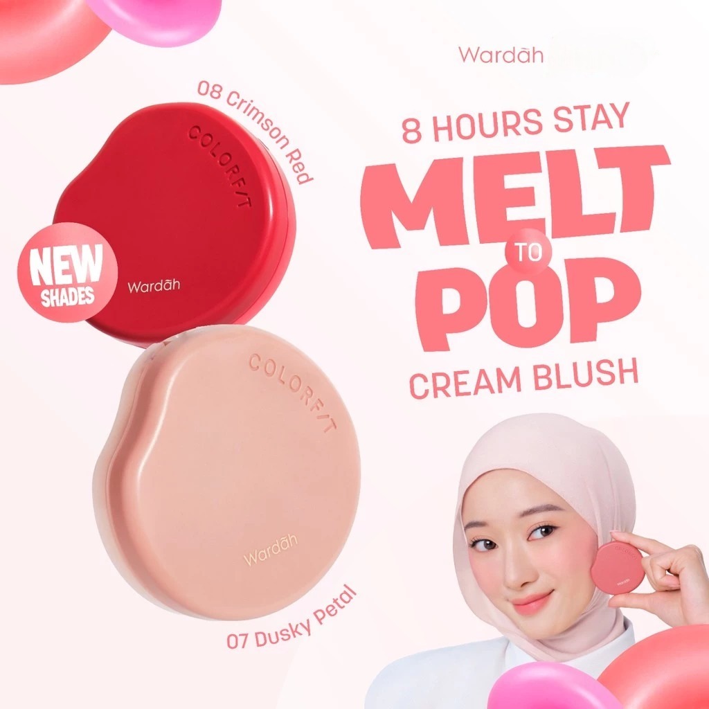 Wardah Colorfit Melt to Pop Cream Blush 3gr - 01 Sand Coral