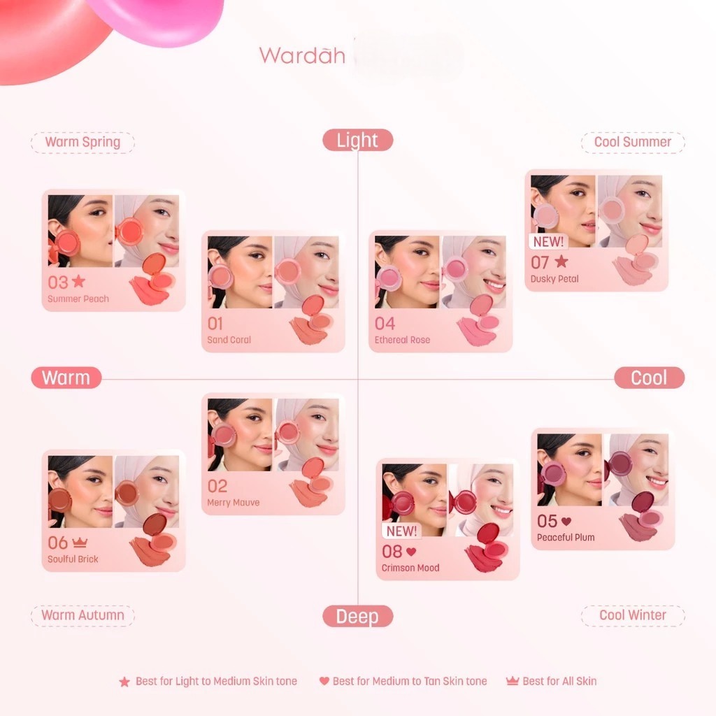 Wardah Colorfit Melt to Pop Cream Blush 3gr - 01 Sand Coral
