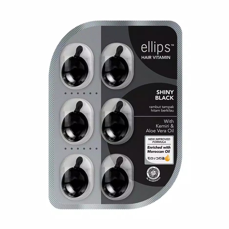 ELLIPS Hair Vitamin Hitam - Shiny Black (6 Capsules)