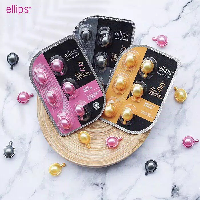 ELLIPS Hair Vitamin Pro Keratin Hitam - Silky Black (6 Capsules)