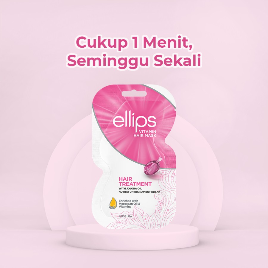 ELLIPS Hair Mask 20gr Pink - Hair Treatment with Jojoba Oil