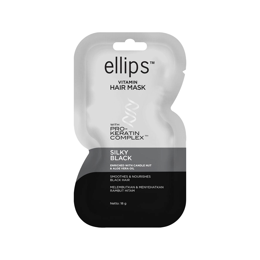 ELLIPS Hair Mask Pro Keratin Complex 18gr Hitam - Silky Black