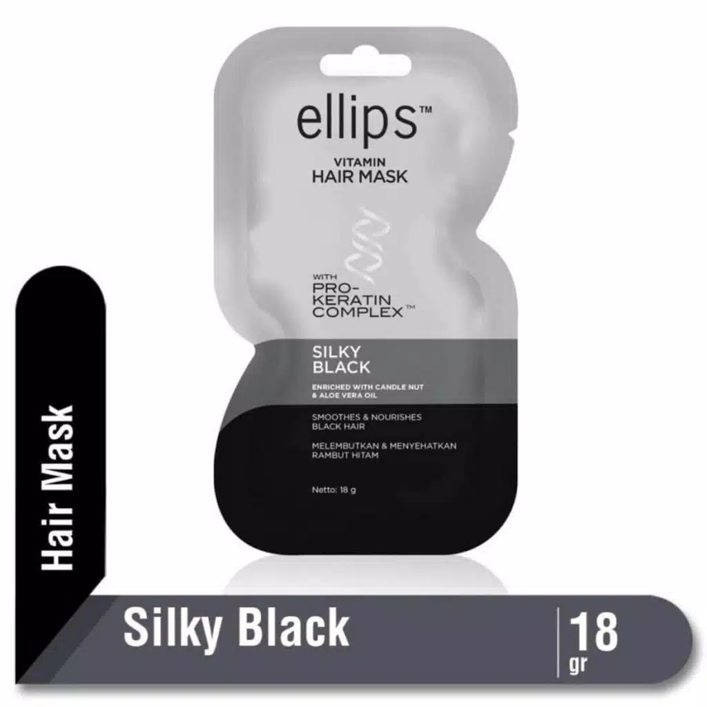 ELLIPS Hair Mask Pro Keratin Complex 18gr Hitam - Silky Black