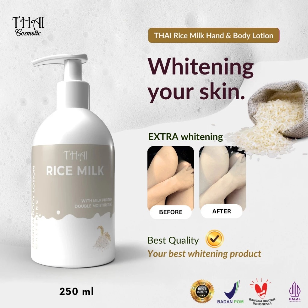 Thai Whitening Hand & Body Lotion 250mL - Rice Milk Thai Whitening Hand & Body Lotion 250mL - Rice Milk