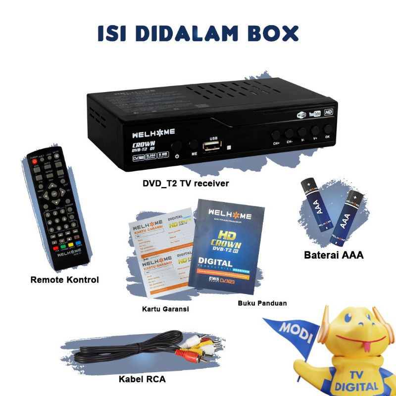 Welhome Set Top Box STB DVB T2 - Digital Terrestrial Receiver Welhome Set Top Box STB DVB T2 - Digital Terrestrial Receiver