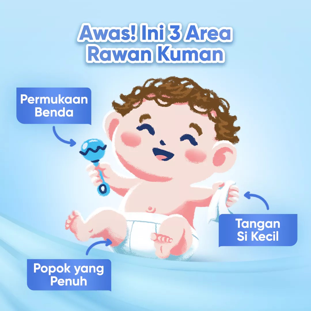 (Beli 1 Gratis 2) Cussons Baby Wipes Tissue Basah 45s - Biru