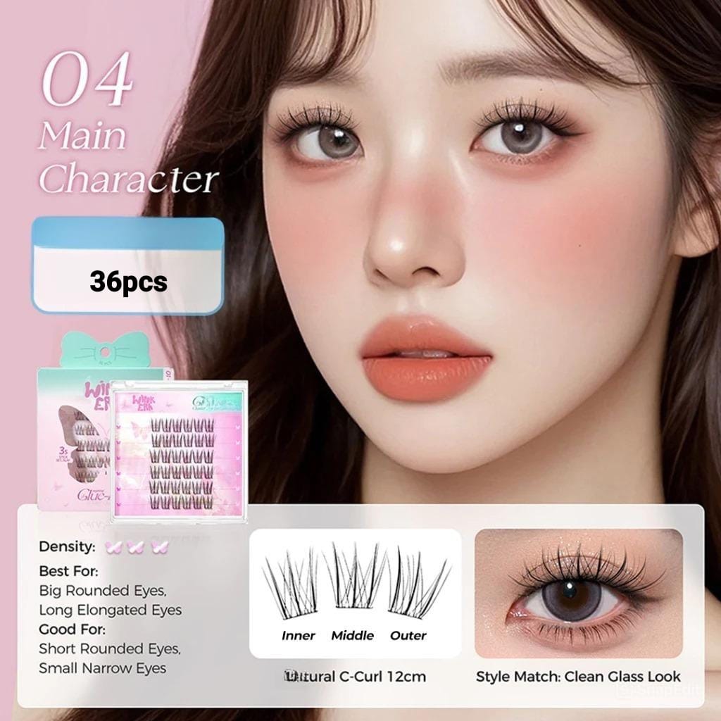 Glam Fix Wink Era Magnetic Poppin Glue-Free Cluster Eyelash (Isi 36pcs) - 04 Main Character