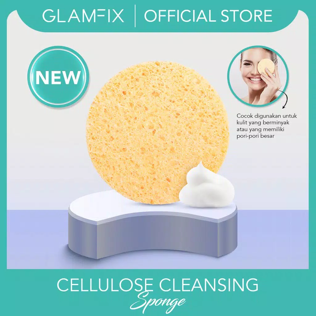 Glam Fix Cellulose Cleansing Sponge (Circle) - Spons Cuci Muka Glam Fix Cellulose Cleansing Sponge (Circle) - Spons Cuci Muka