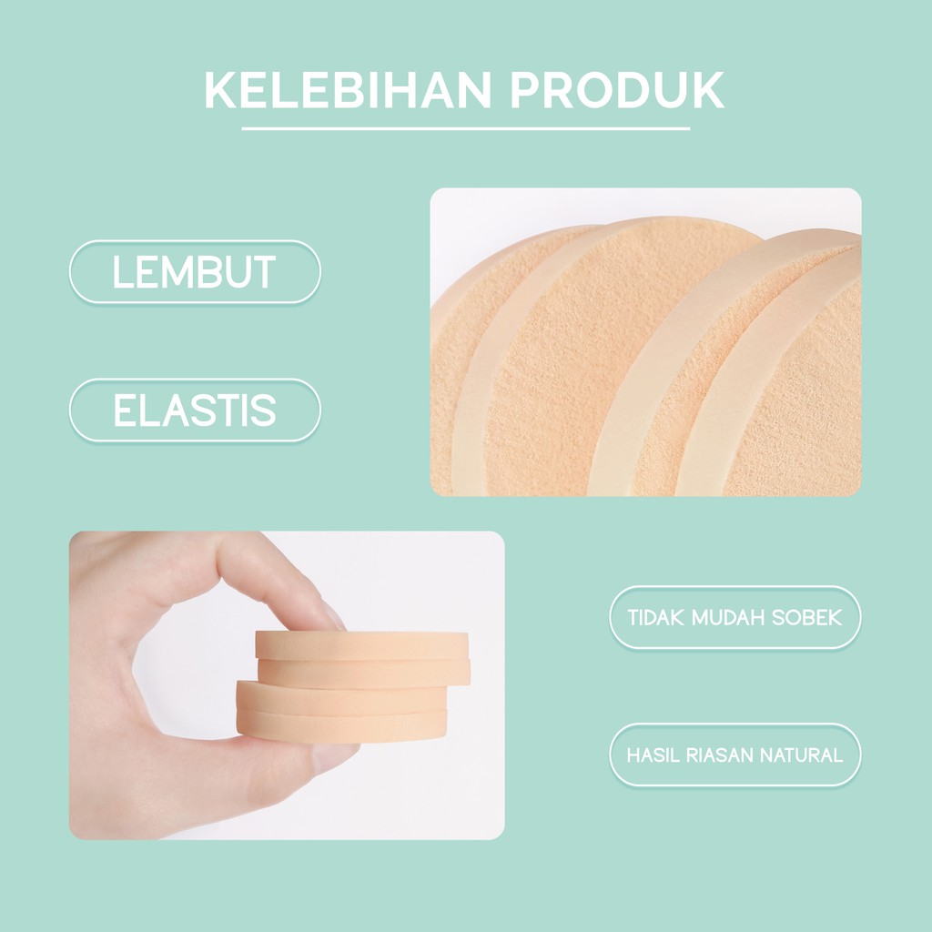 Glam Fix Basic Compact Sponge CIRCLE (Isi 4) - Spons Bedak Bulat Glam Fix Basic Compact Sponge CIRCLE (Isi 4) - Spons Bedak Bulat