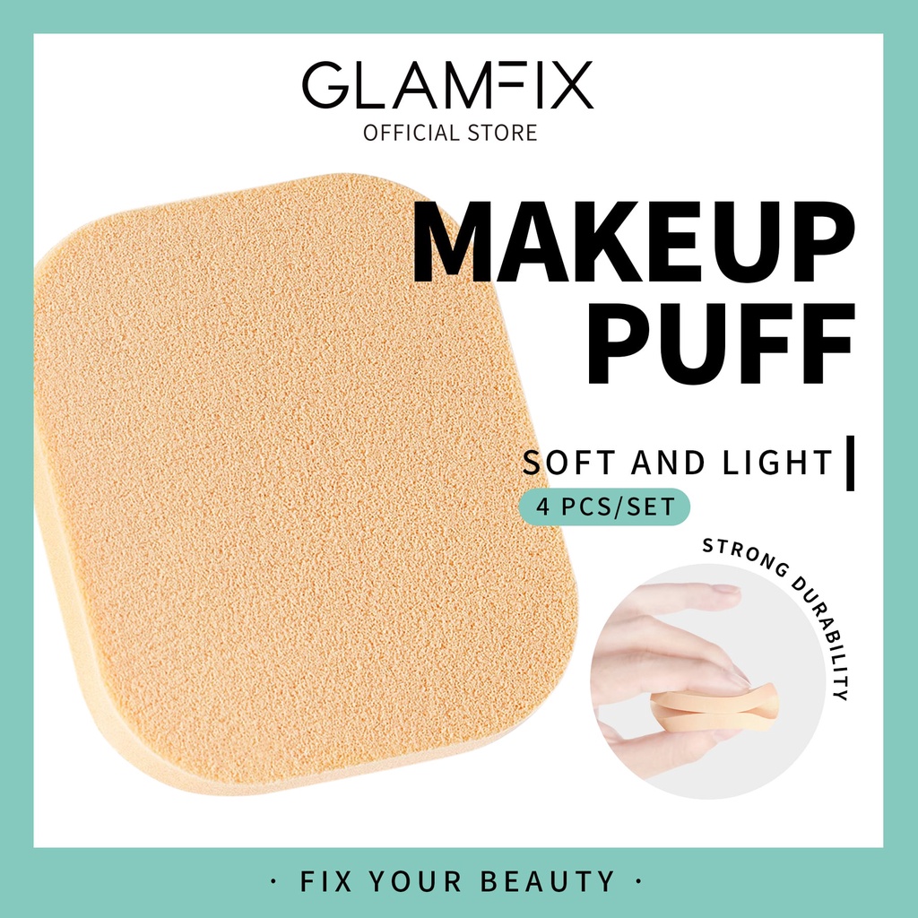 Glam Fix Basic Compact Sponge SQUARE (Isi 4) - Spons Bedak Kotak Segiempat