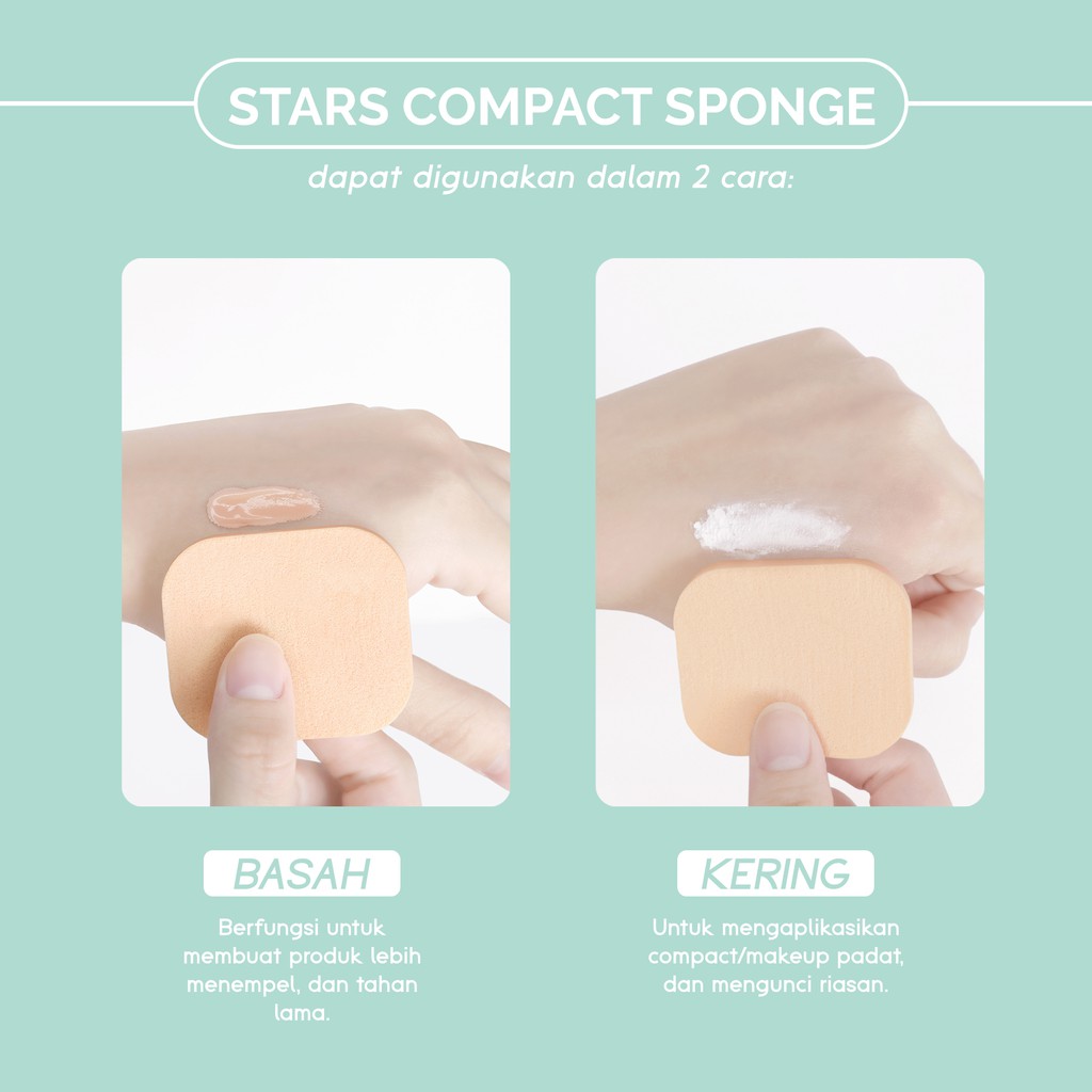 Glam Fix Basic Compact Sponge SQUARE (Isi 4) - Spons Bedak Kotak Segiempat