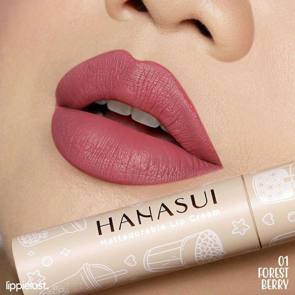 HANASUI Mattedorable Lip Cream BOBA Edition - 01 FOREST BERRY