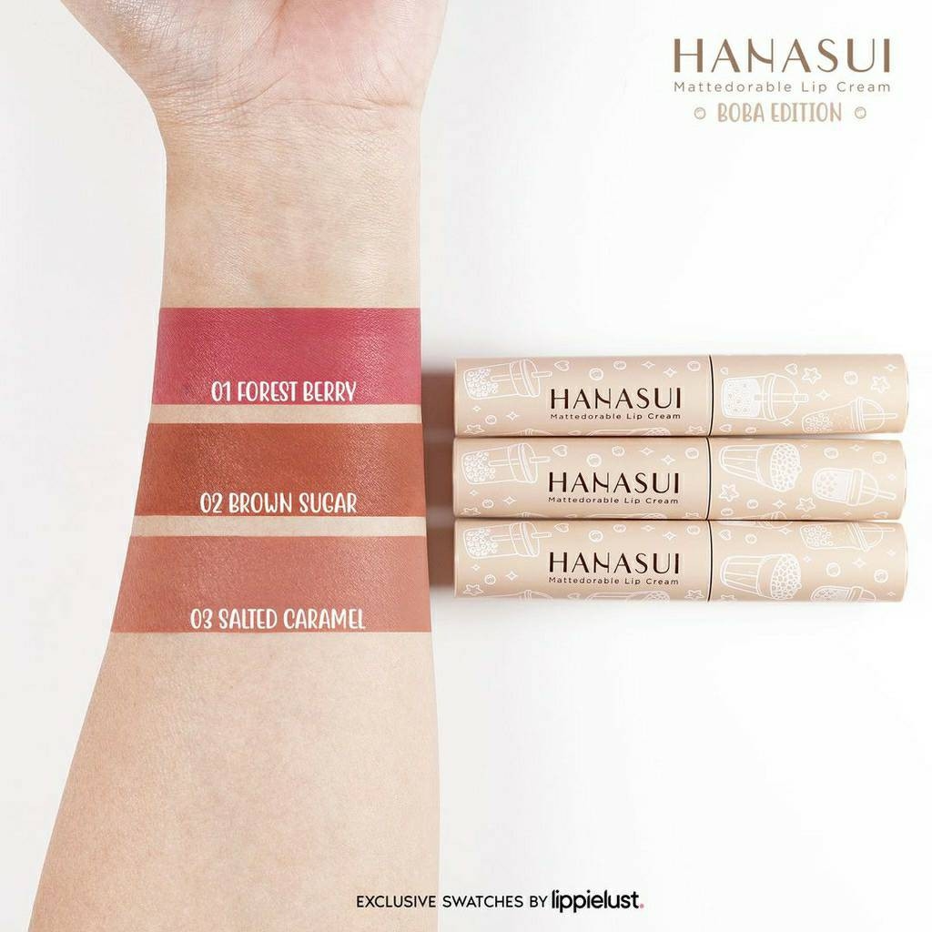 HANASUI Mattedorable Lip Cream BOBA Edition - 01 FOREST BERRY