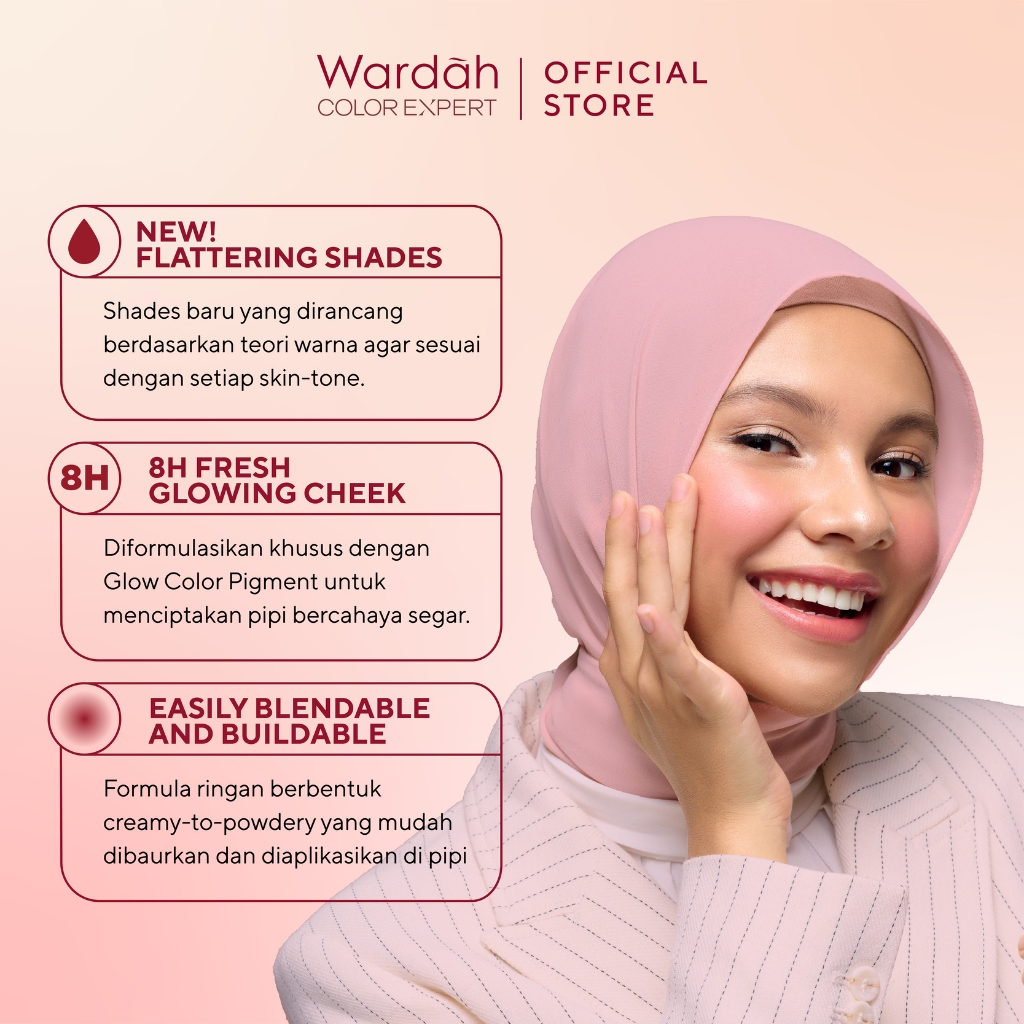 Wardah Colorfit Cream Blush 3gr - 02 Merry Mauve