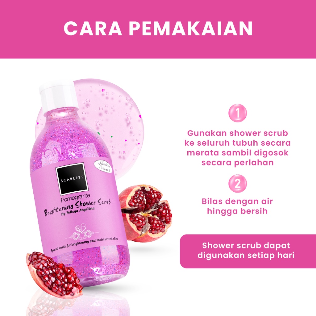 SCARLETT Shower Scrub Pomegranate