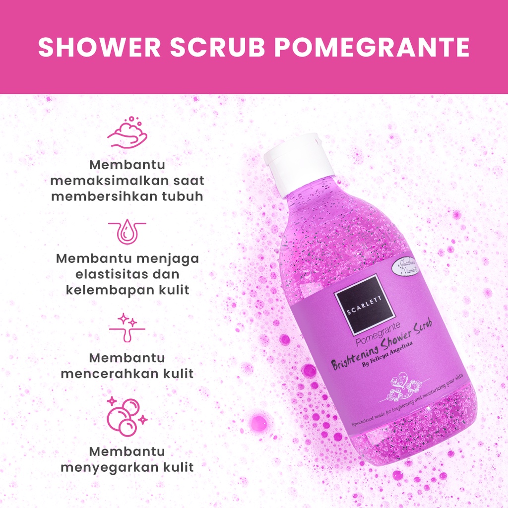 SCARLETT Shower Scrub Pomegranate