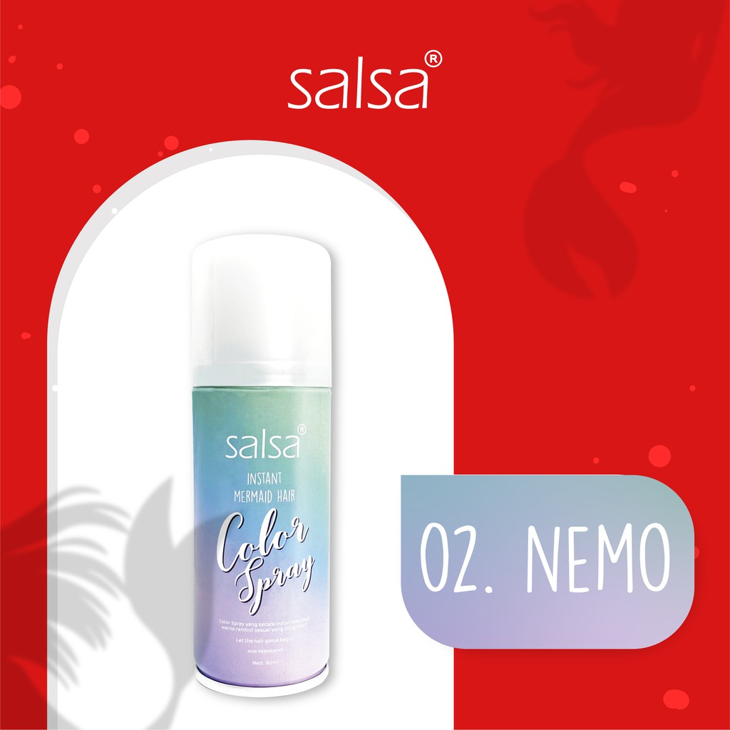 SALSA Instant Mermaid Hair Color Spray 02 Nemo (Red) SALSA Instant Mermaid Hair Color Spray 02 Nemo (Red)