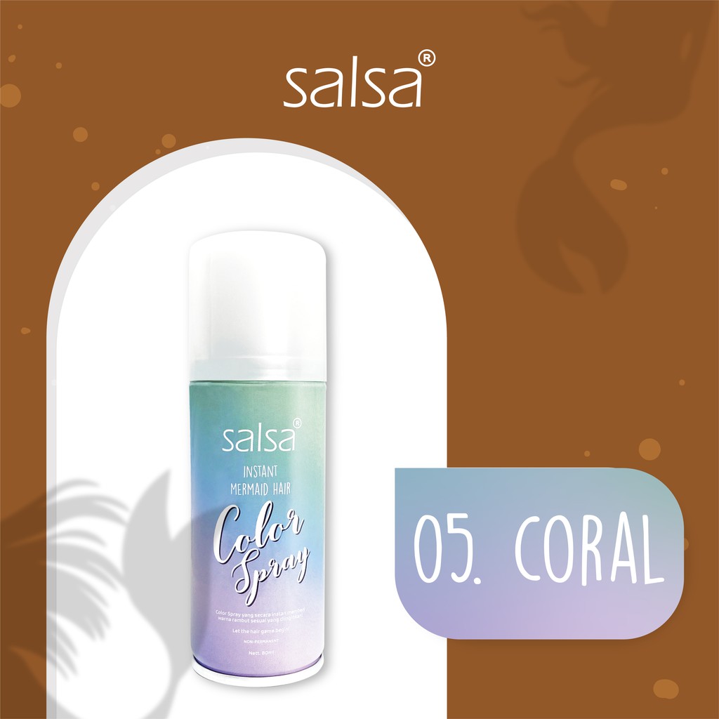 SALSA Instant Mermaid Hair Color Spray 05 Coral (Brown)