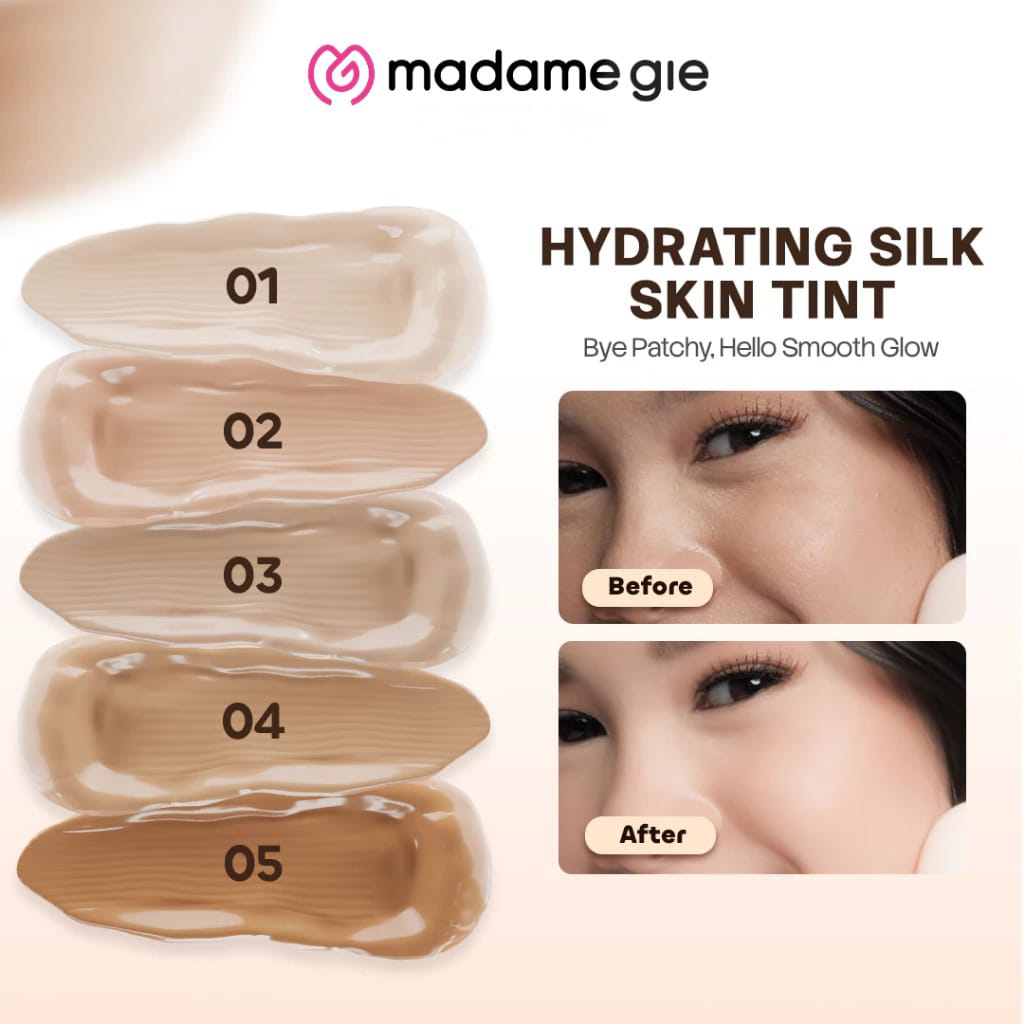 Madame Gie Hydrating Silk Skin Tint SPF34 PA+++ 15ml - 01 Fair Cool